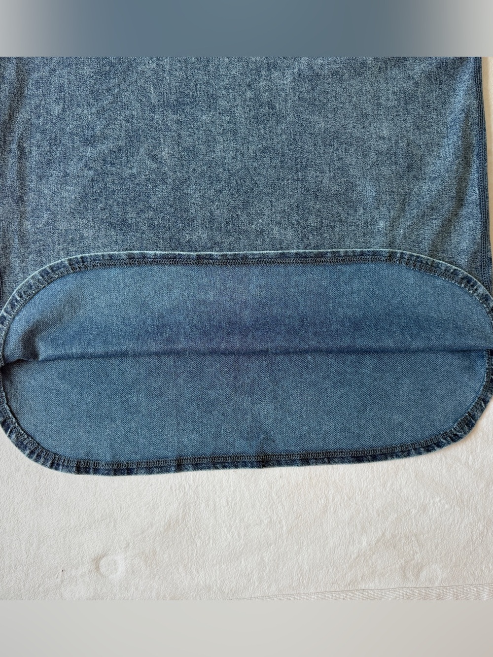 Snoga Acid Washed Blue Stretch Denim Long Column Jean Skirt size Medium Cottage - Picture 11 of 16